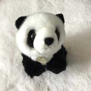 Aurora Miyoni Black and White Plush Panda Toy